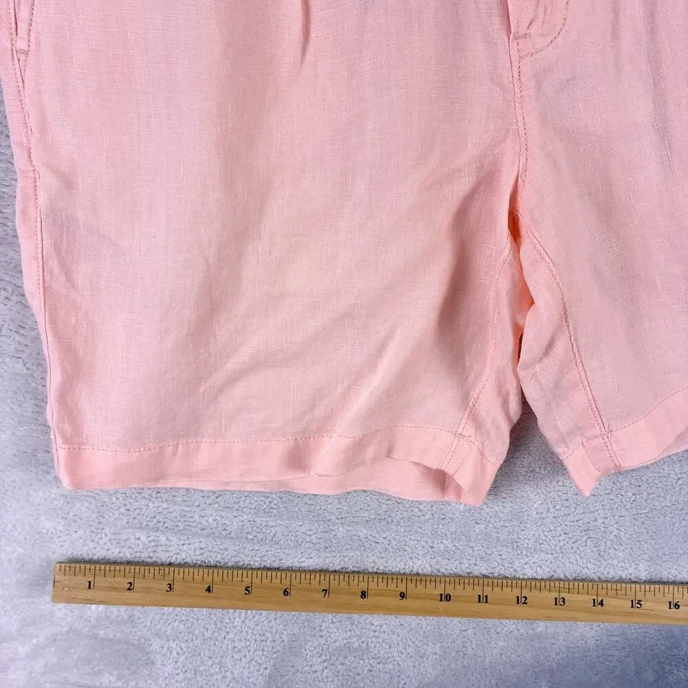 J.Crew Shorts Mens 31 (32) Pink Oarsman Linen Pleated Preppy Beach Hamptons